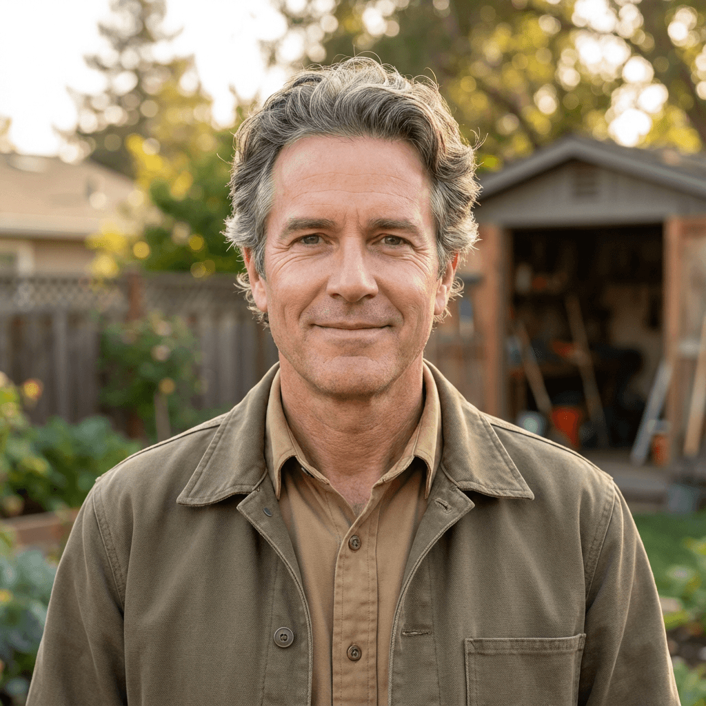 Marcus, male homeowner in his 40s, friendly headshot