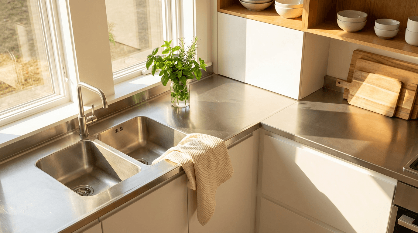 Sparkling clean kitchen after a residential cleaning