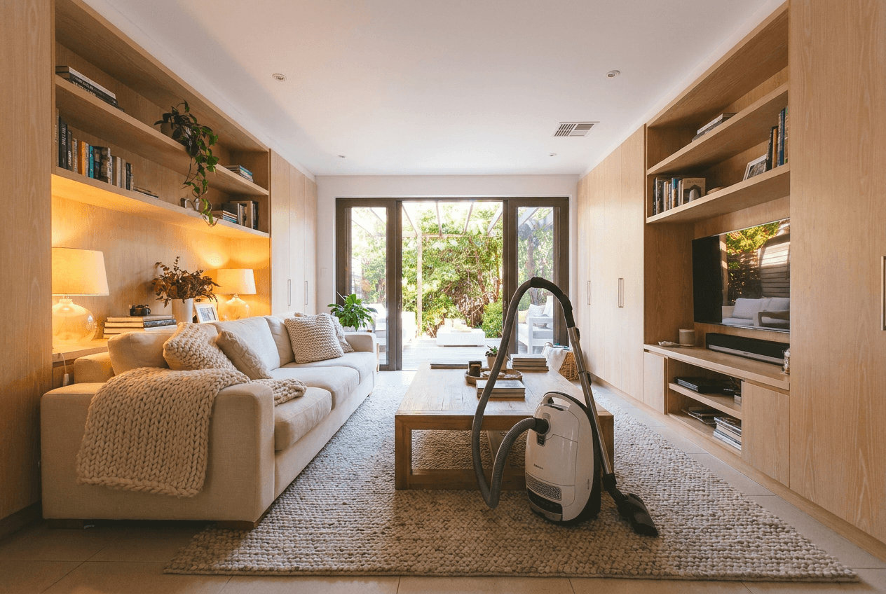 Bright living room cleaned by Romero's Cleaning Service in Raleigh
